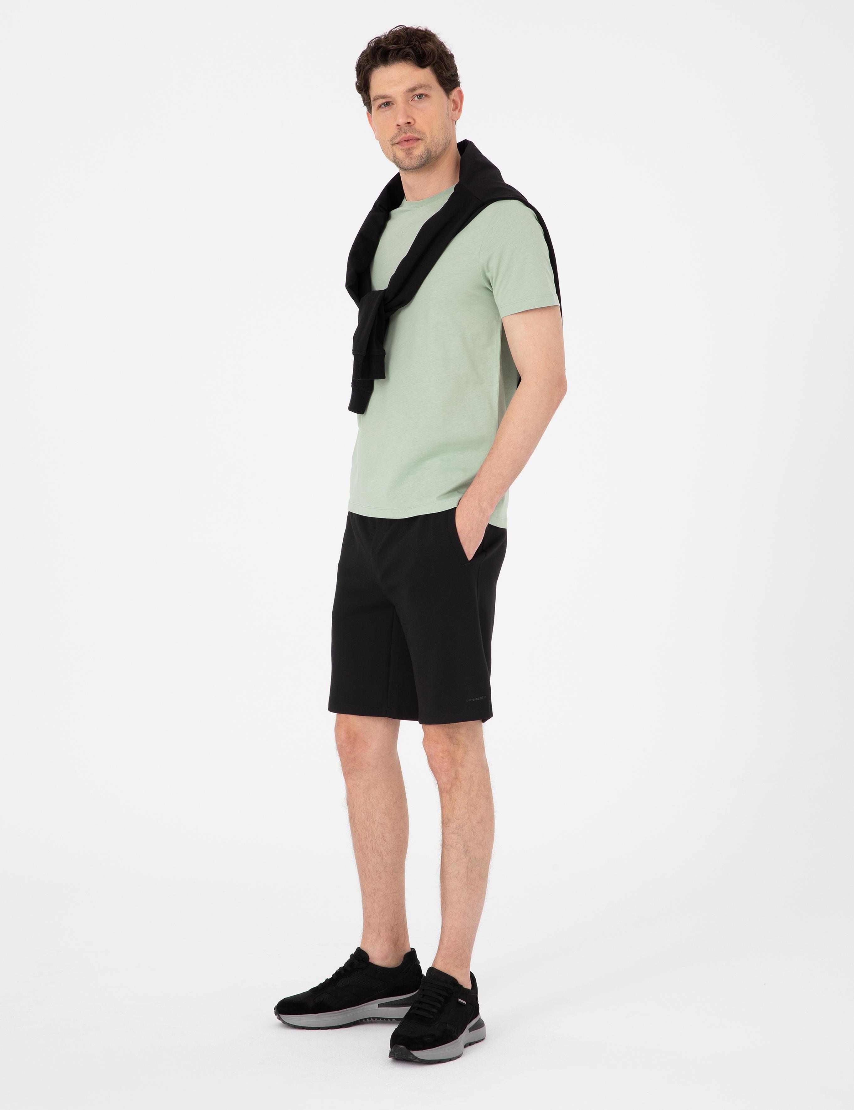 Siyah Comfort Fit Örme Şort