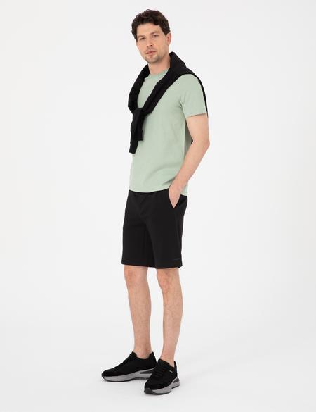 Siyah Comfort Fit Örme Şort - 50310720001