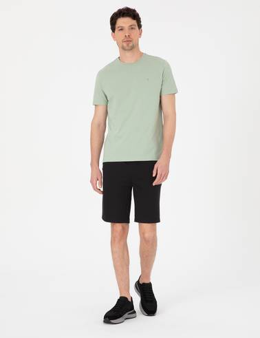 Siyah Comfort Fit Örme Şort