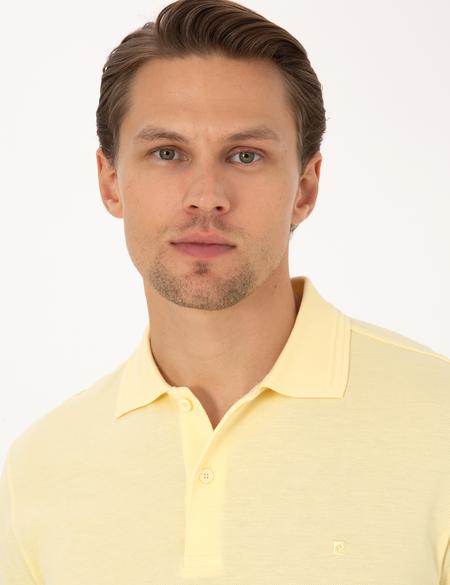Açık Sarı Slim Fit Basic Tişört - 50325323014