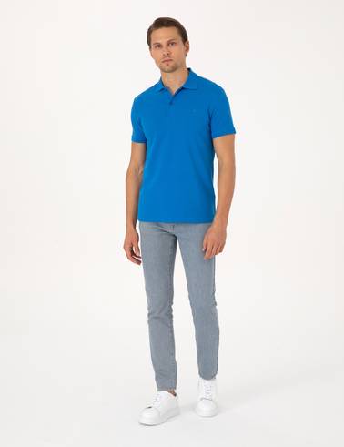 Sax Slim Fit %100 Pamuk Kıvrılmaz Düğmeli Polo Yaka Basic Tişört