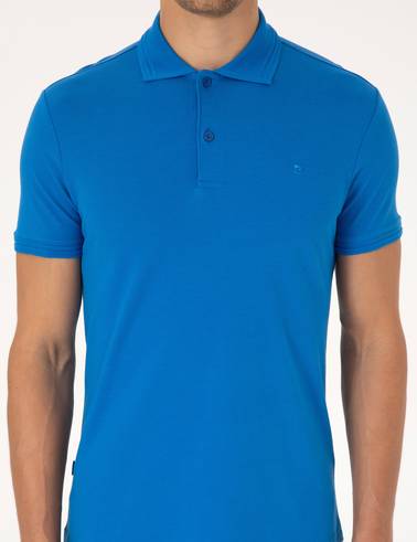 Sax Slim Fit %100 Pamuk Kıvrılmaz Düğmeli Polo Yaka Basic Tişört