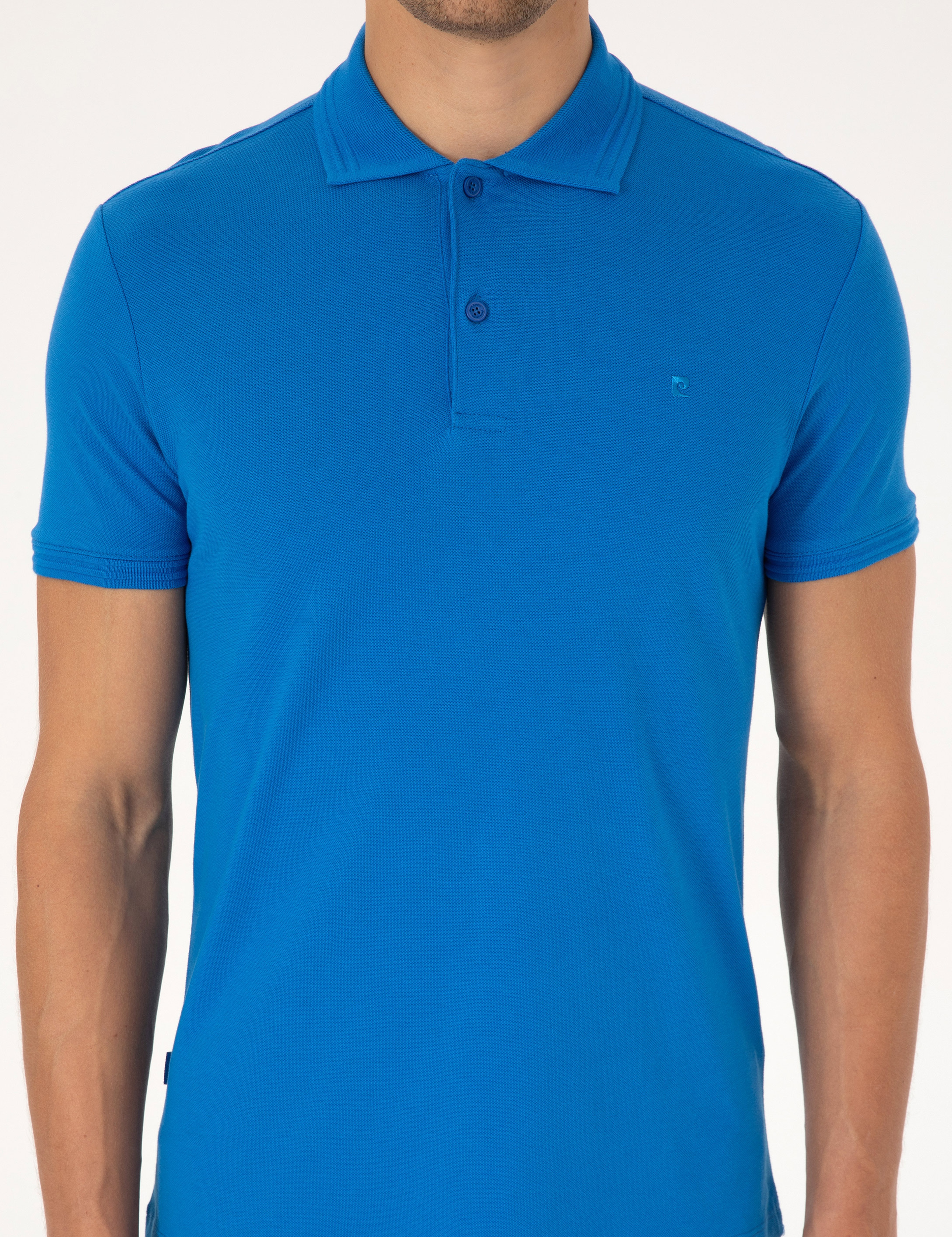 Sax Slim Fit %100 Pamuk Kıvrılmaz Düğmeli Polo Yaka Basic Tişört - Image 6