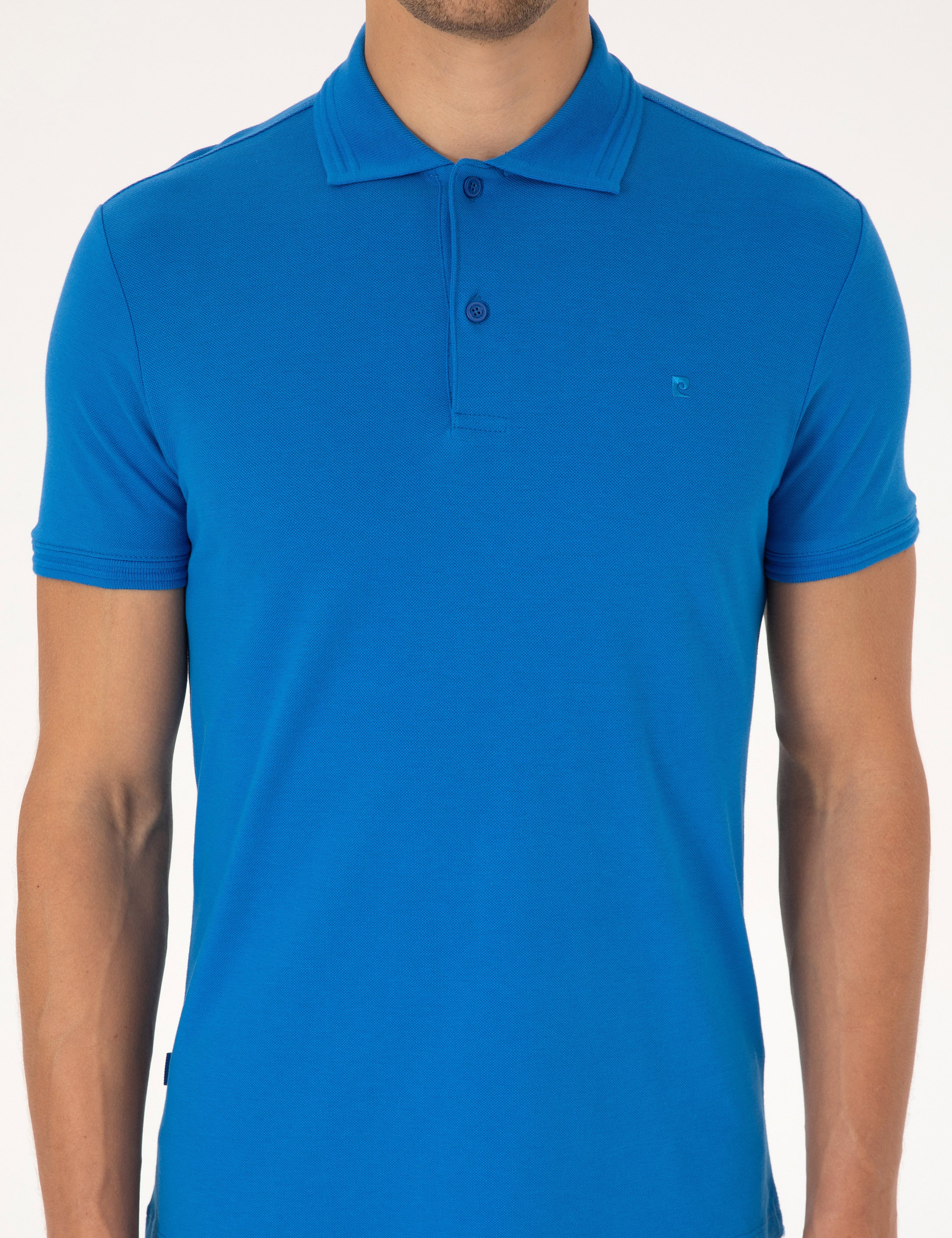 Sax Slim Fit %100 Pamuk Kıvrılmaz Düğmeli Polo Yaka Basic Tişört