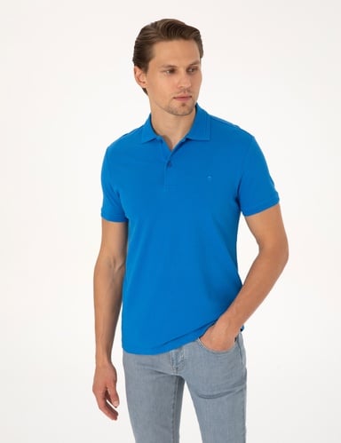 Sax Slim Fit %100 Pamuk Kıvrılmaz Düğmeli Polo Yaka Basic Tişört