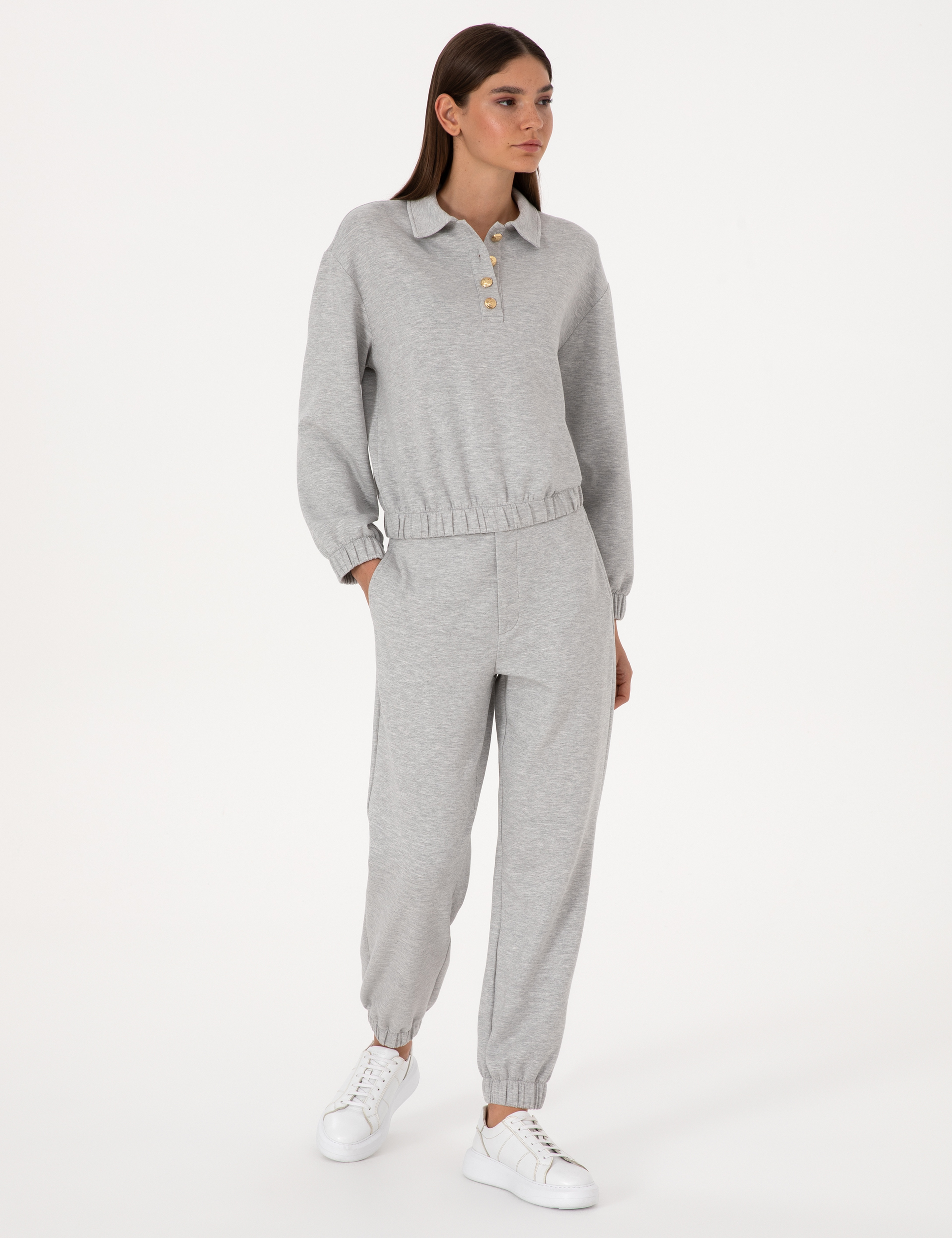 Gri Melanj Jogger Fit Eşofman Altı - Image 3
