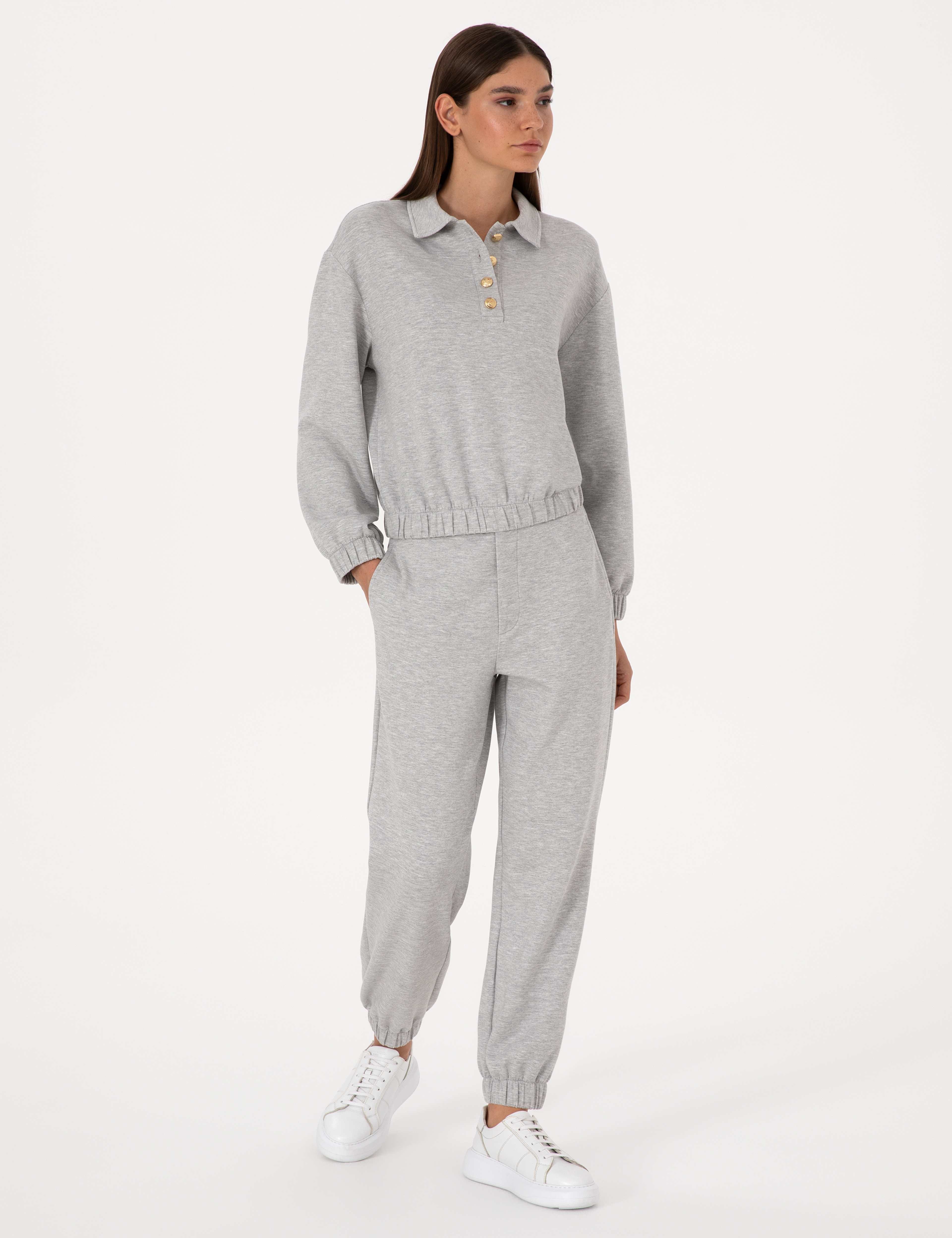 Gri Melanj Jogger Fit Eşofman Altı
