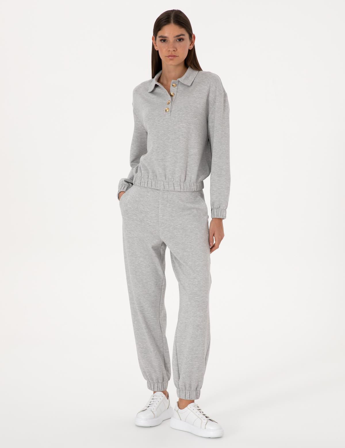 Gri Melanj Jogger Fit Eşofman Altı