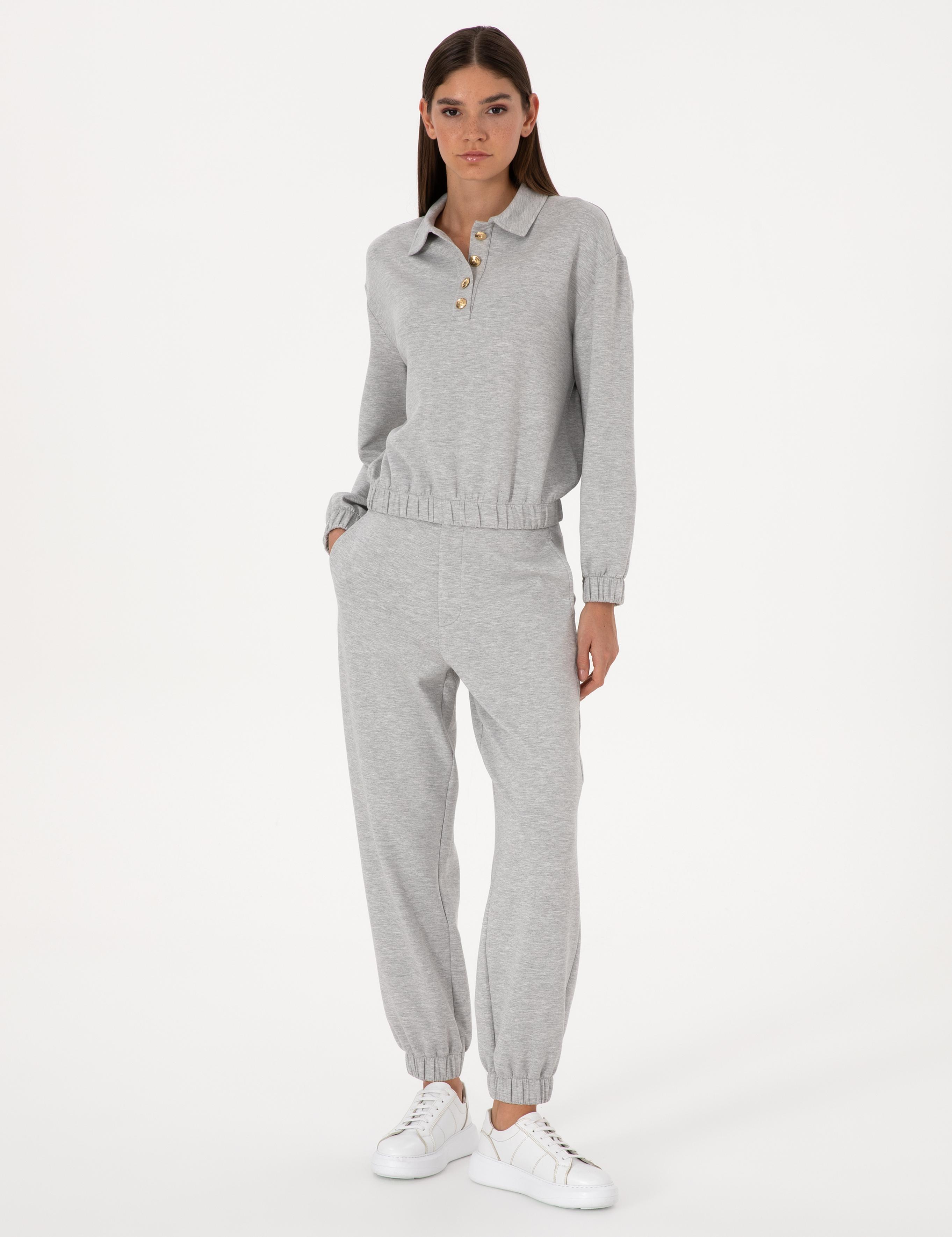 Gri Melanj Jogger Fit Eşofman Altı