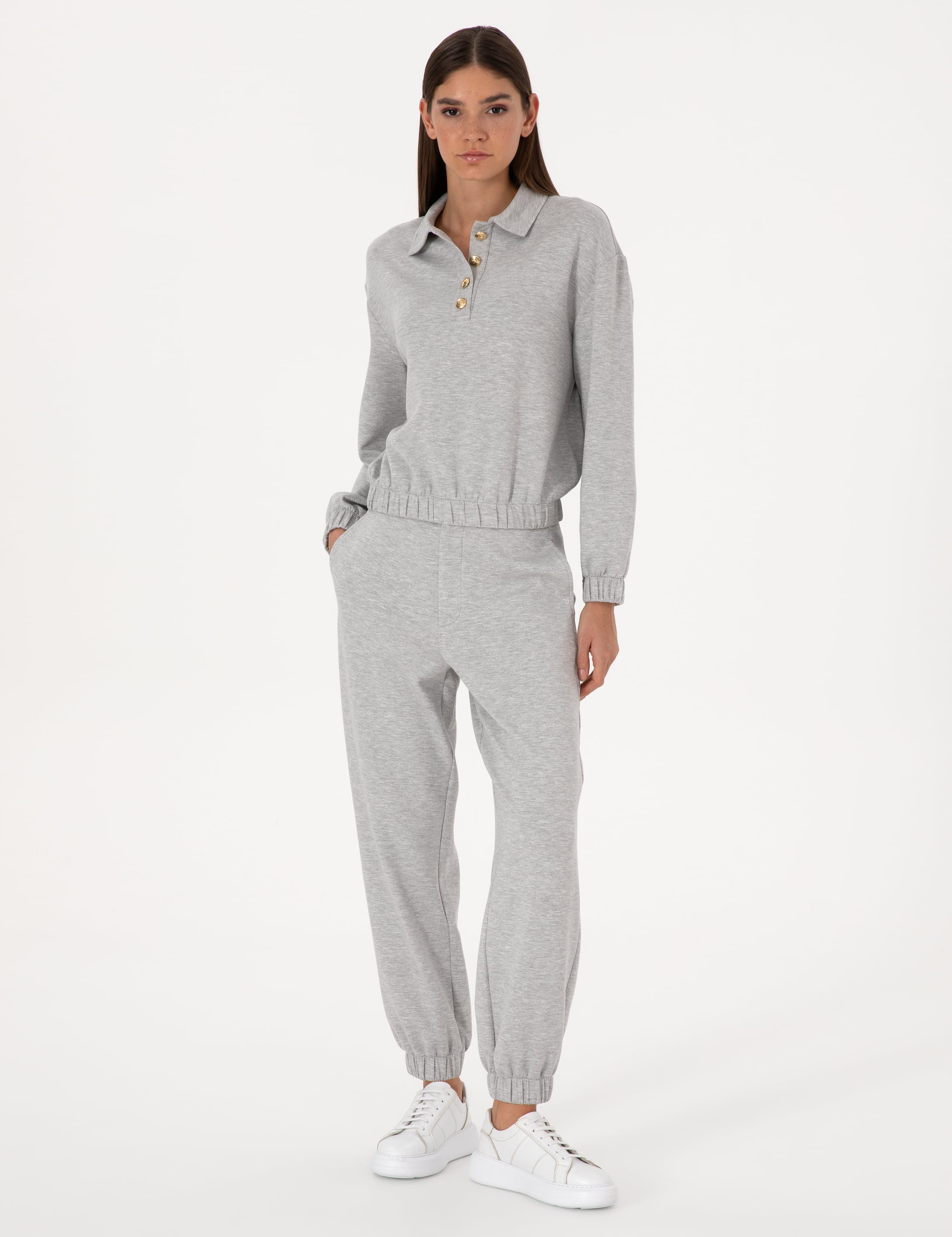 Gri Melanj Jogger Fit Eşofman Altı