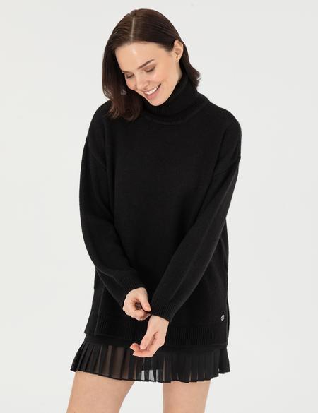 Siyah Oversize Kazak - 50290574011