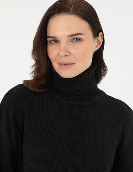 Siyah Oversize Kazak - 50290574011