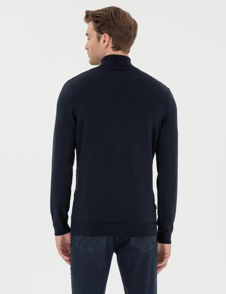 Lacivert Slim Fit Balıkçı Yaka Triko Kazak - 50300500007