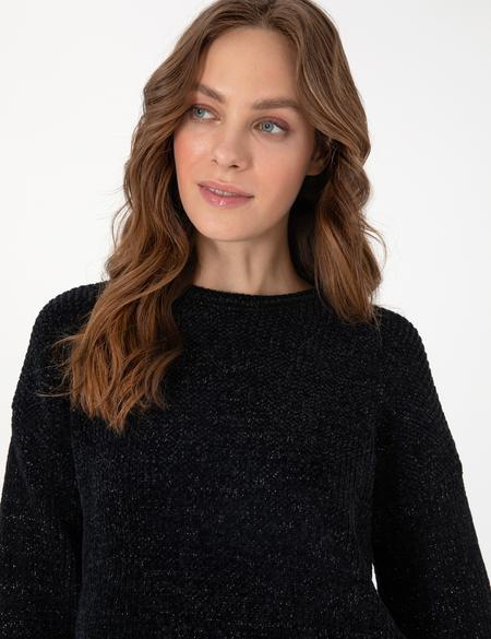 Siyah Oversize Kazak - 50290610010