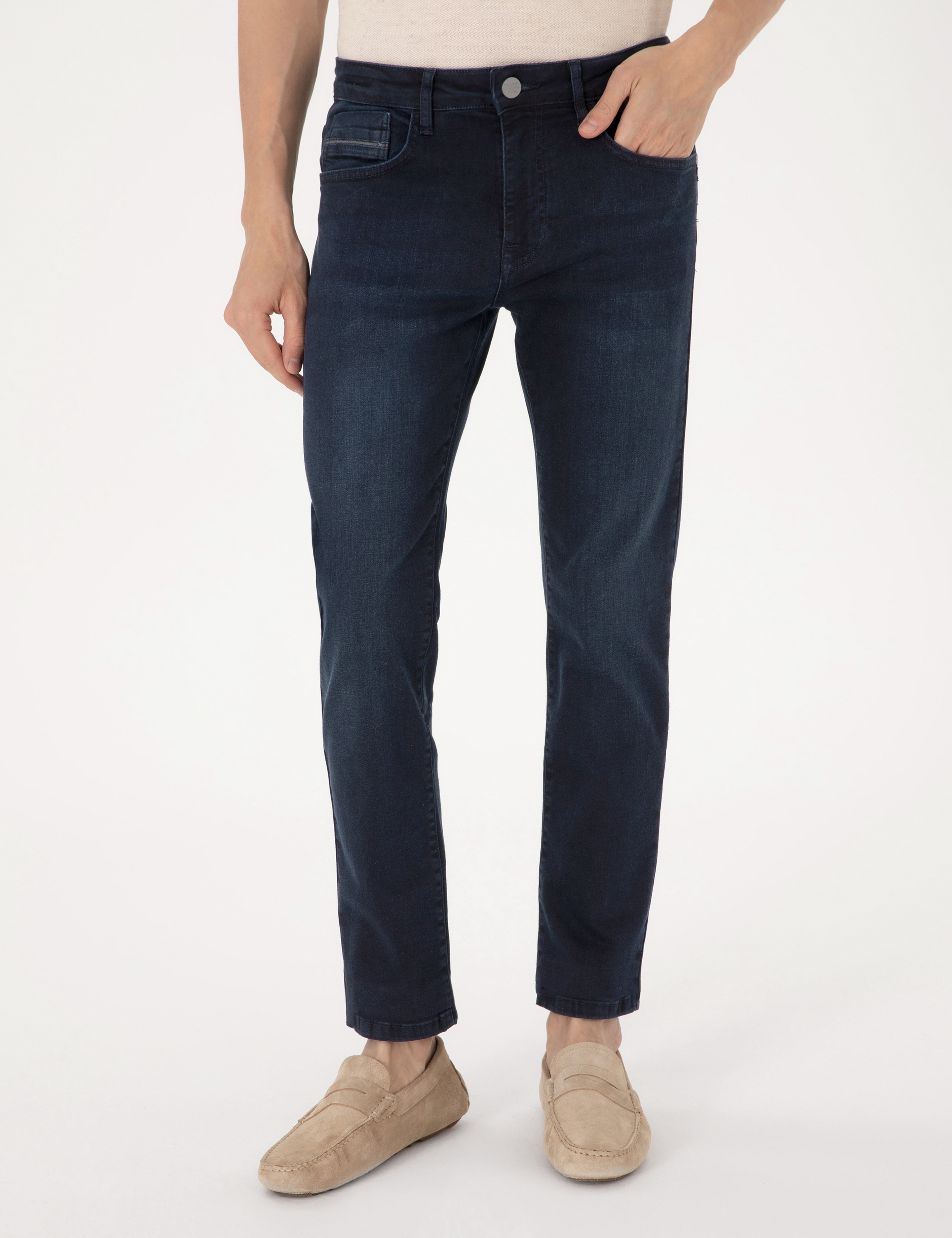 Koyu Lacivert Slim Fit Jean Pantolon - Image 2