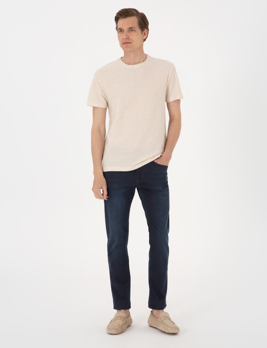 Koyu Lacivert Slim Fit Jean Pantolon