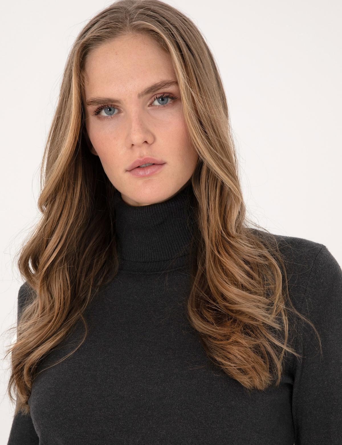 Antrasit Slim Fit Balıkçı Yaka Basic Kazak - 50310886004