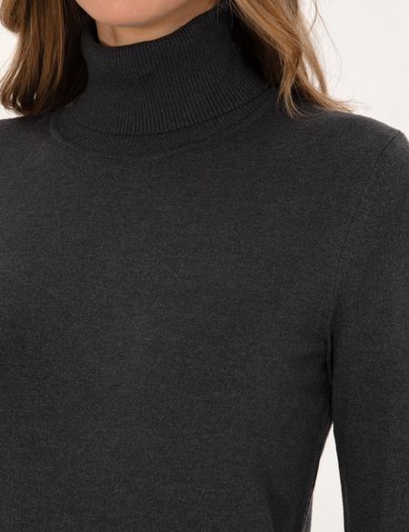 Antrasit Slim Fit Balıkçı Yaka Basic Kazak - 50310886004