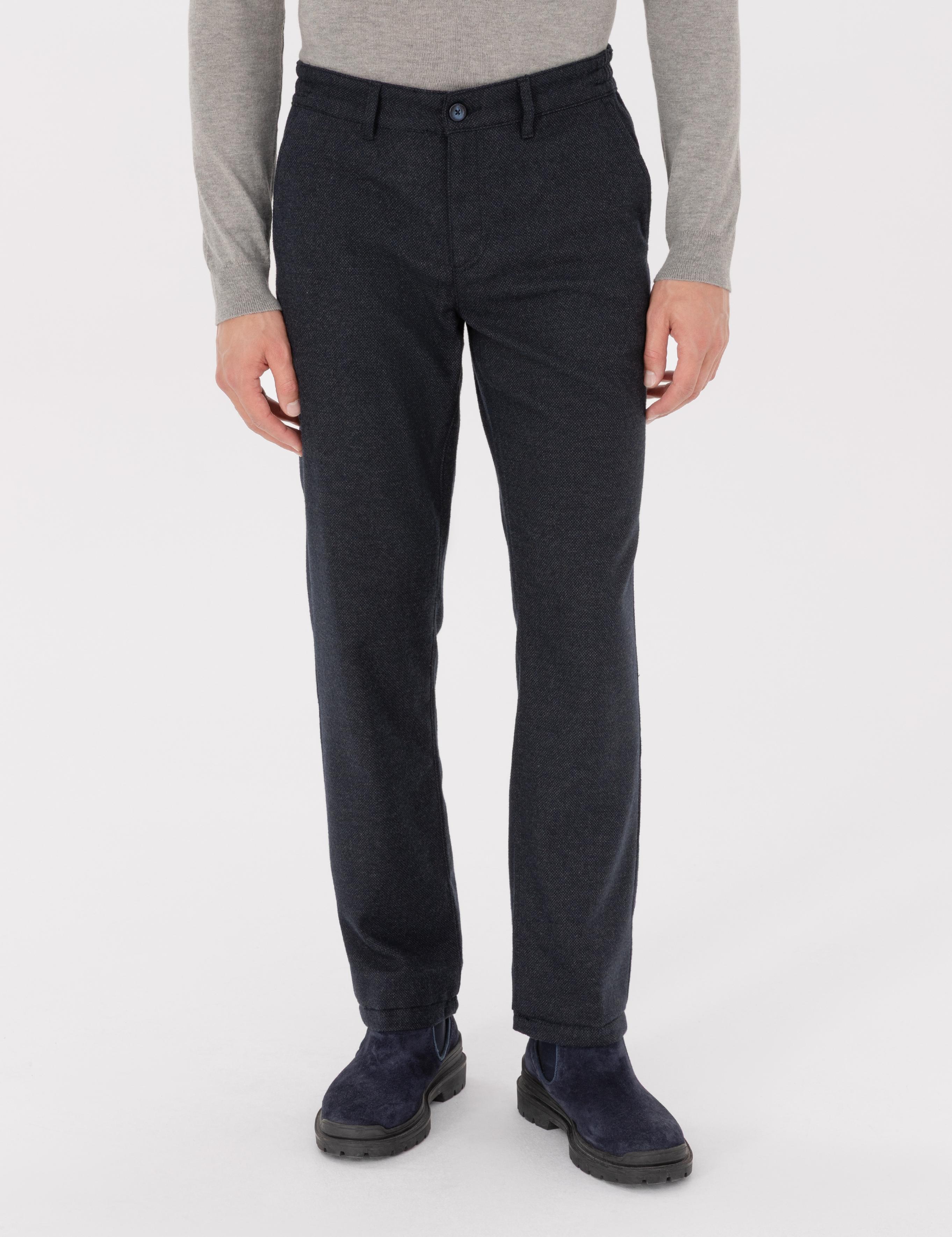 Lacivert Regular Fit Beli Lastikli Kanvas Pantolon