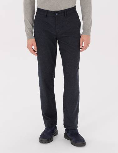 Lacivert Regular Fit Beli Lastikli Kanvas Pantolon