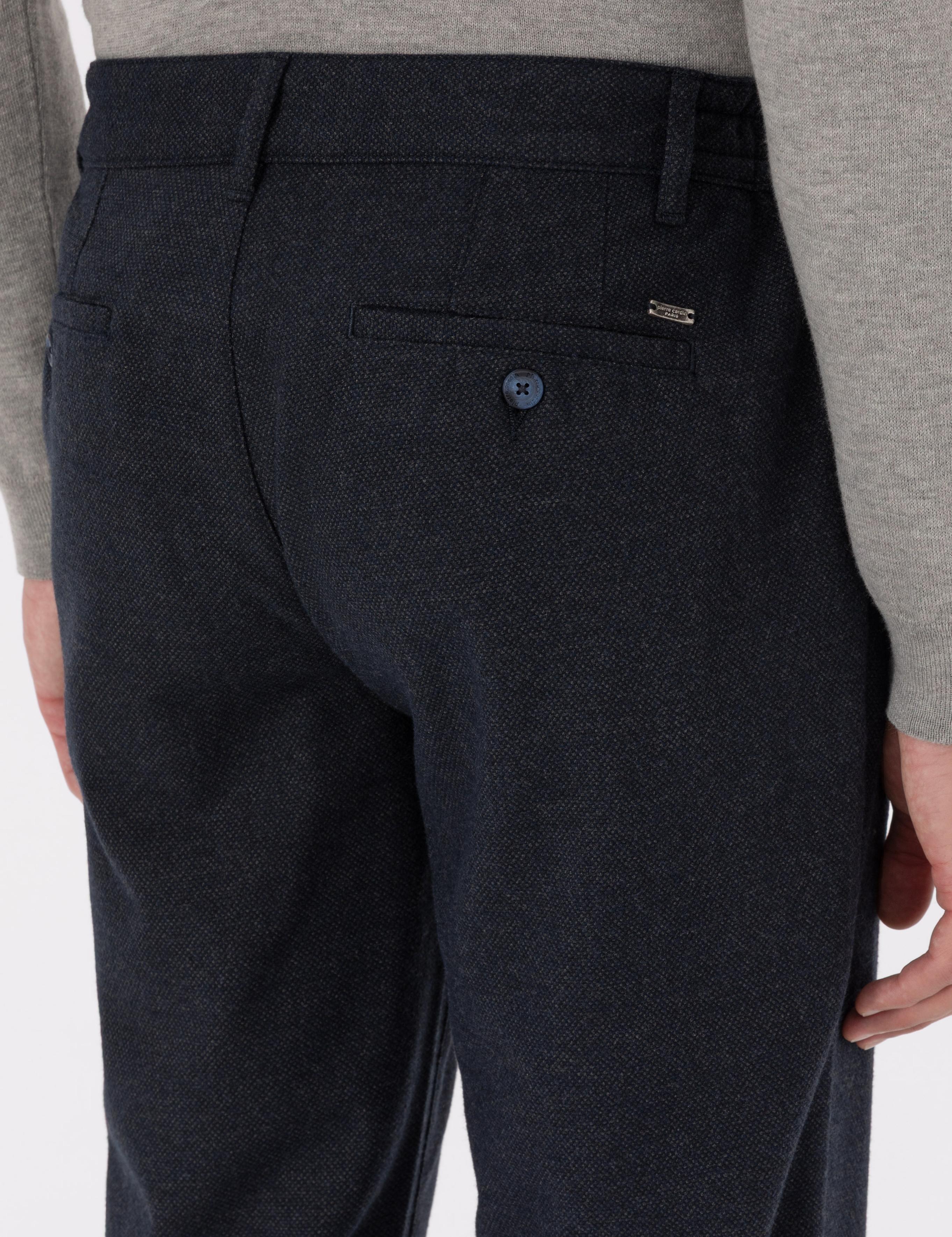 Lacivert Regular Fit Beli Lastikli Kanvas Pantolon