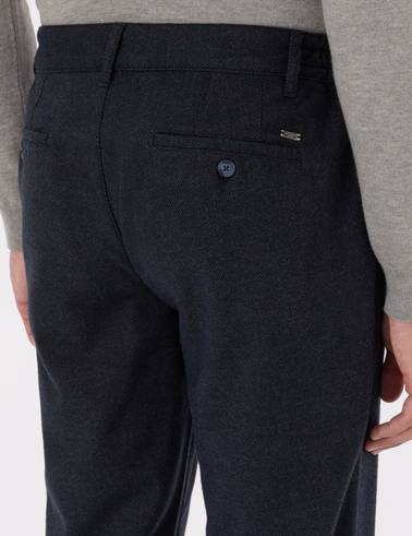 Lacivert Regular Fit Beli Lastikli Kanvas Pantolon