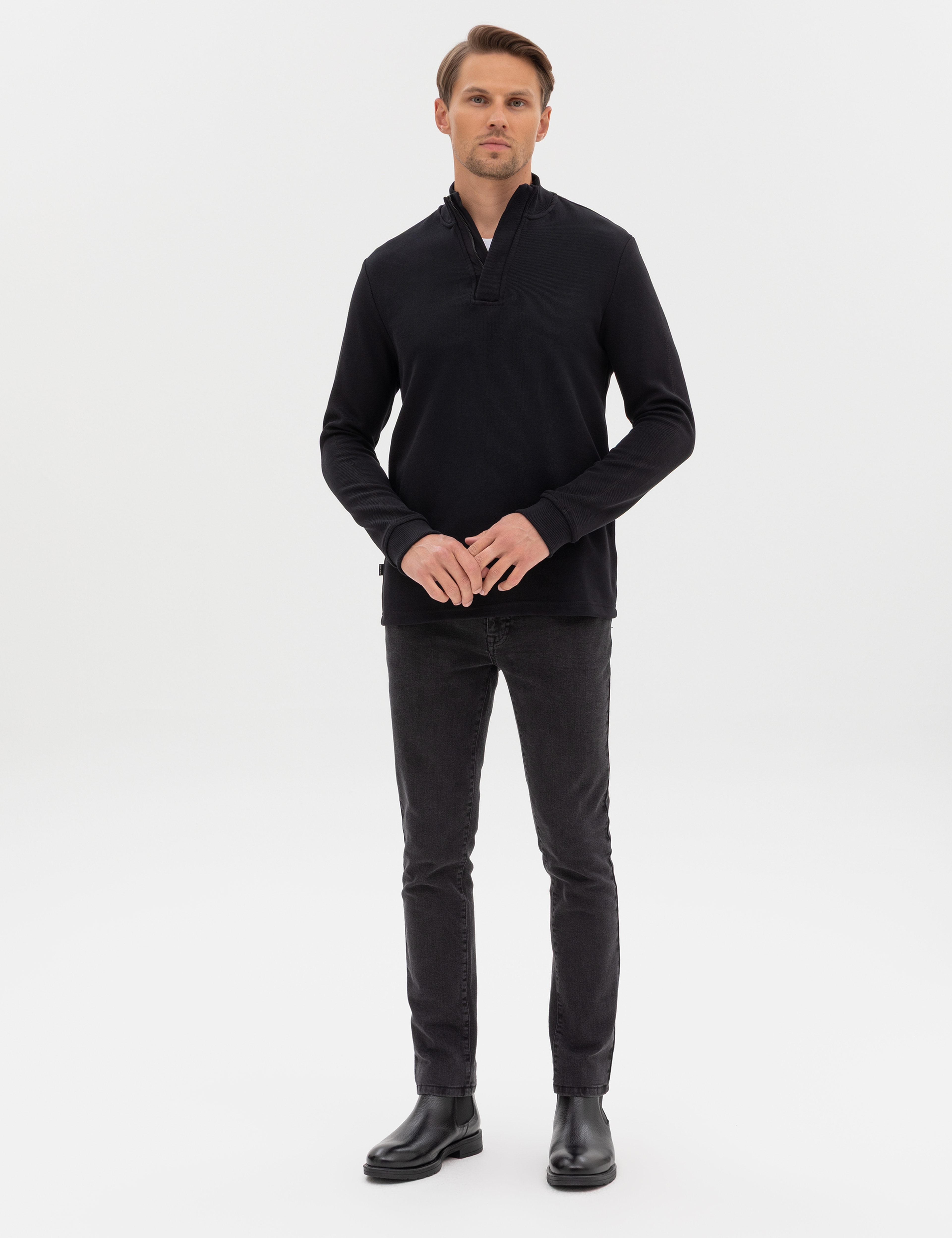 Gri Slim Fit Jean Pantolon - Image 1