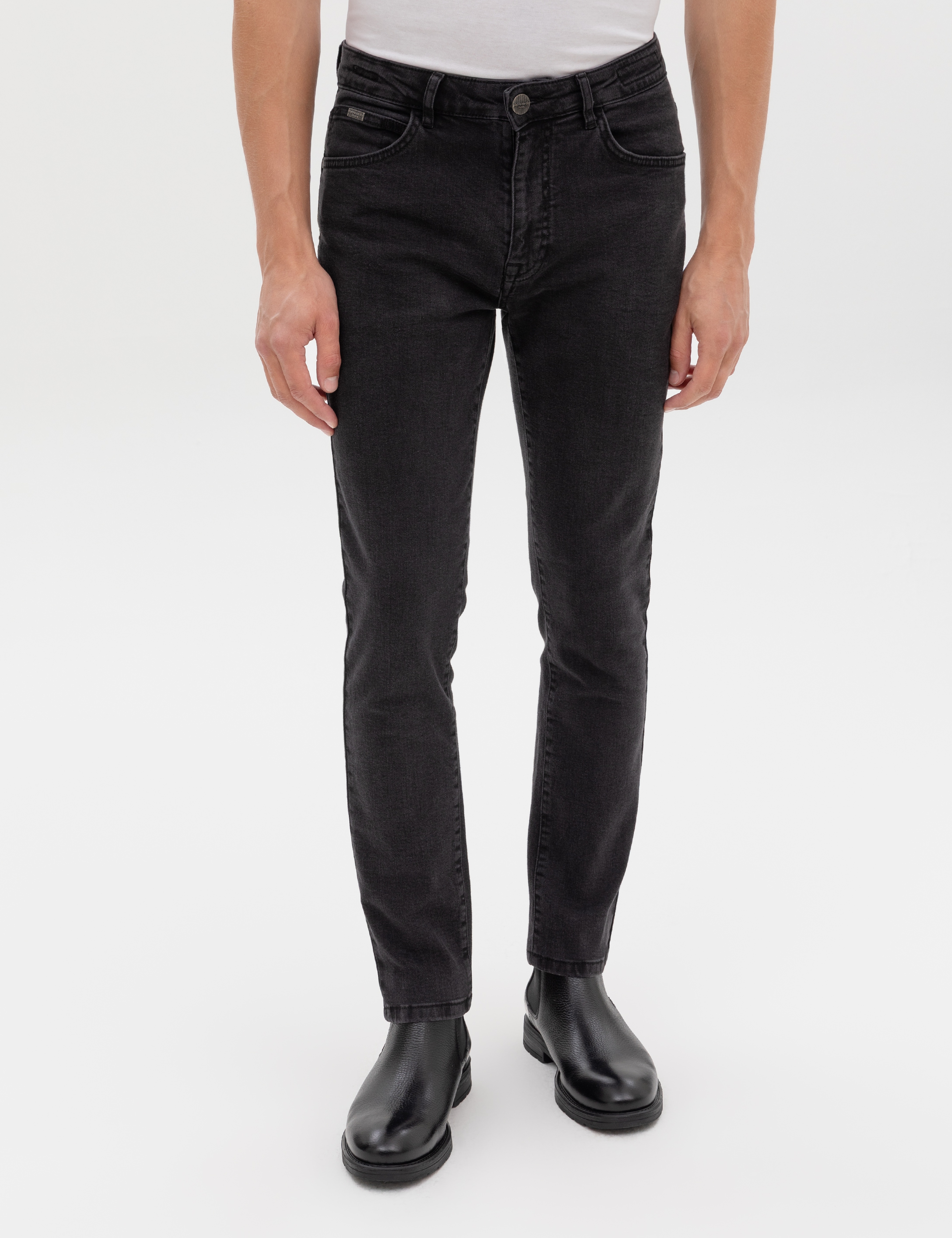 Gri Slim Fit Jean Pantolon - Image 2