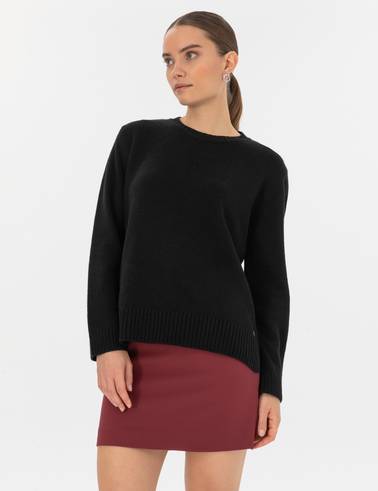 Siyah Comfort Fit Kazak