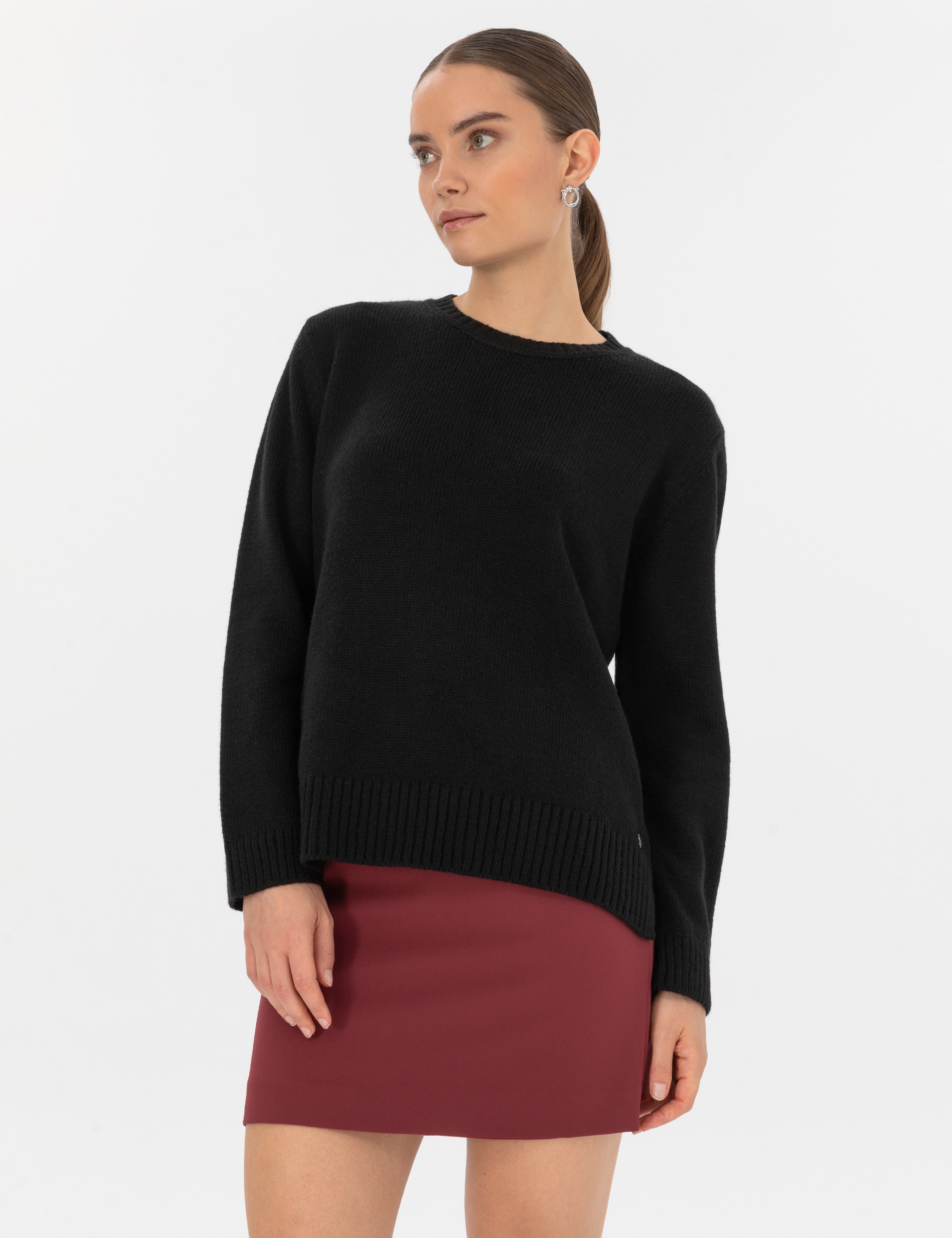 Siyah Comfort Fit Kazak