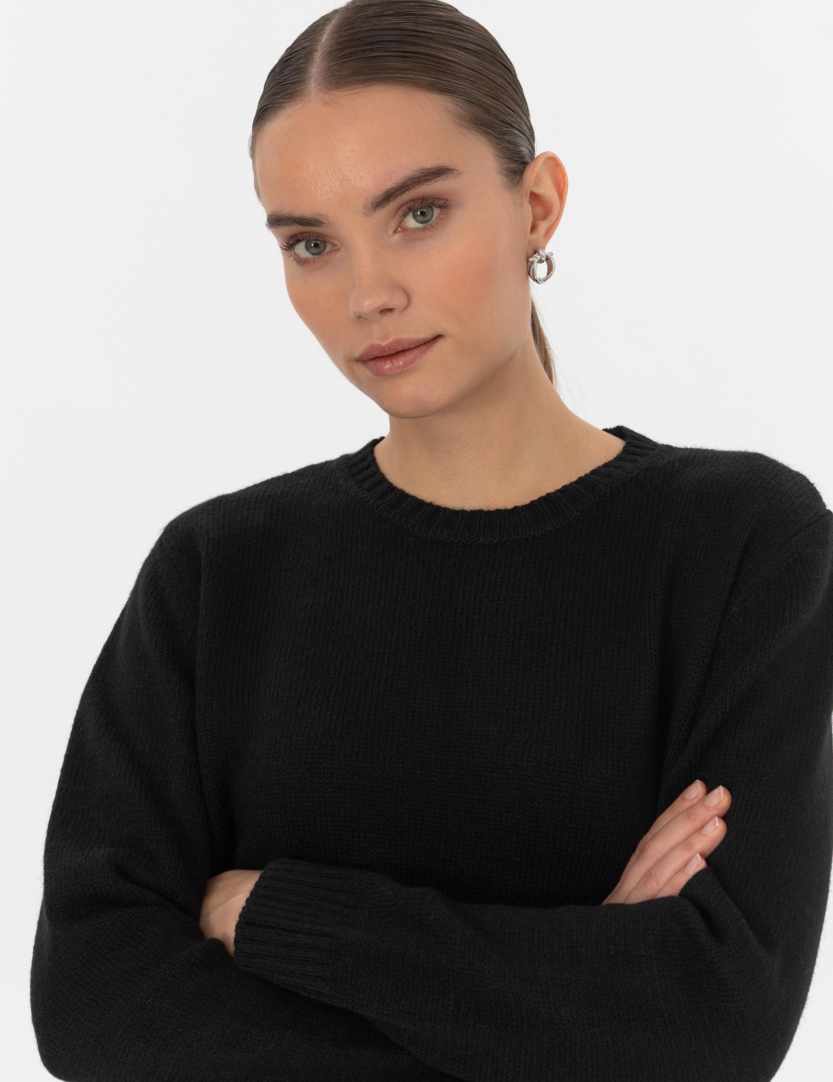 Siyah Comfort Fit Kazak