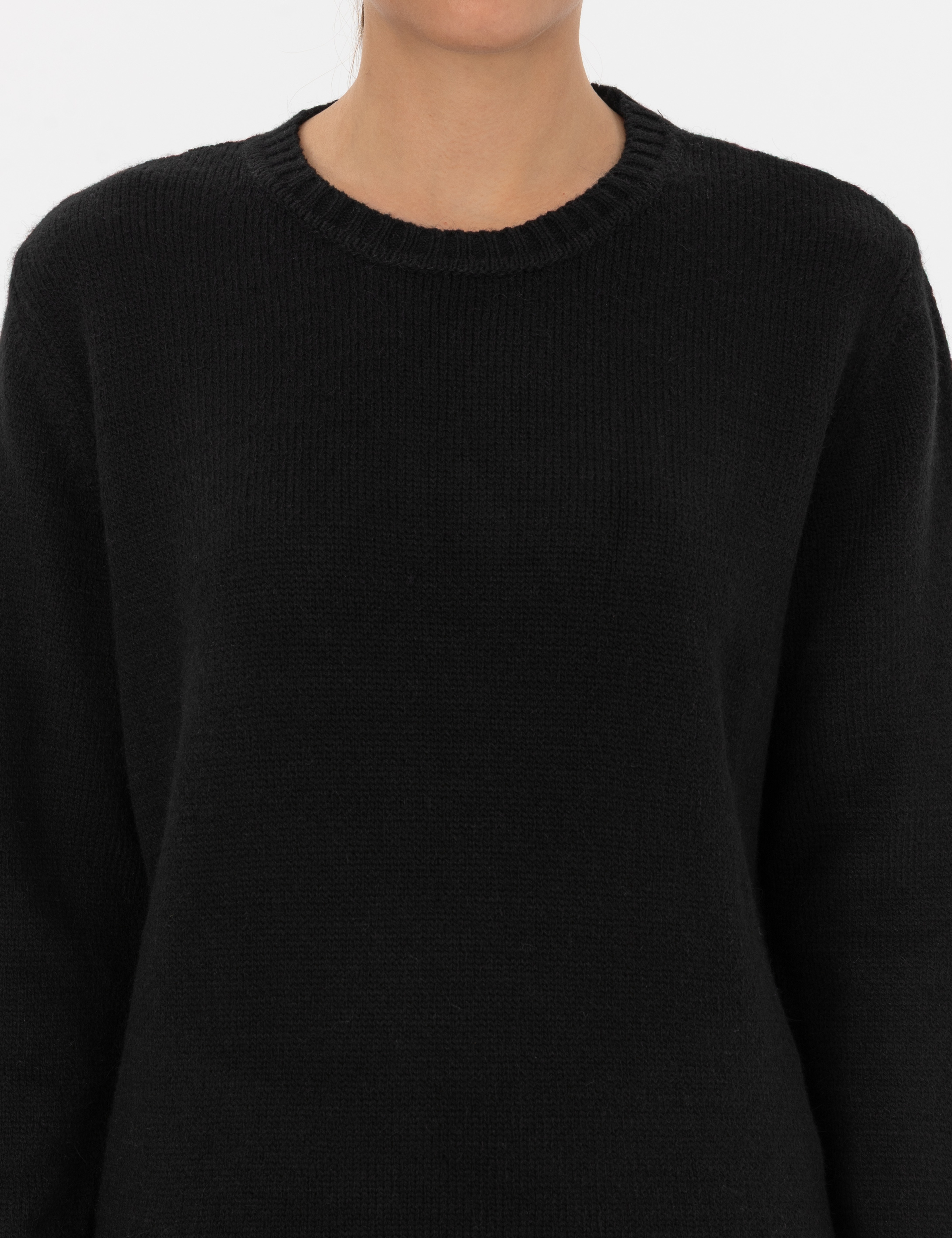 Siyah Comfort Fit Kazak - Image 6
