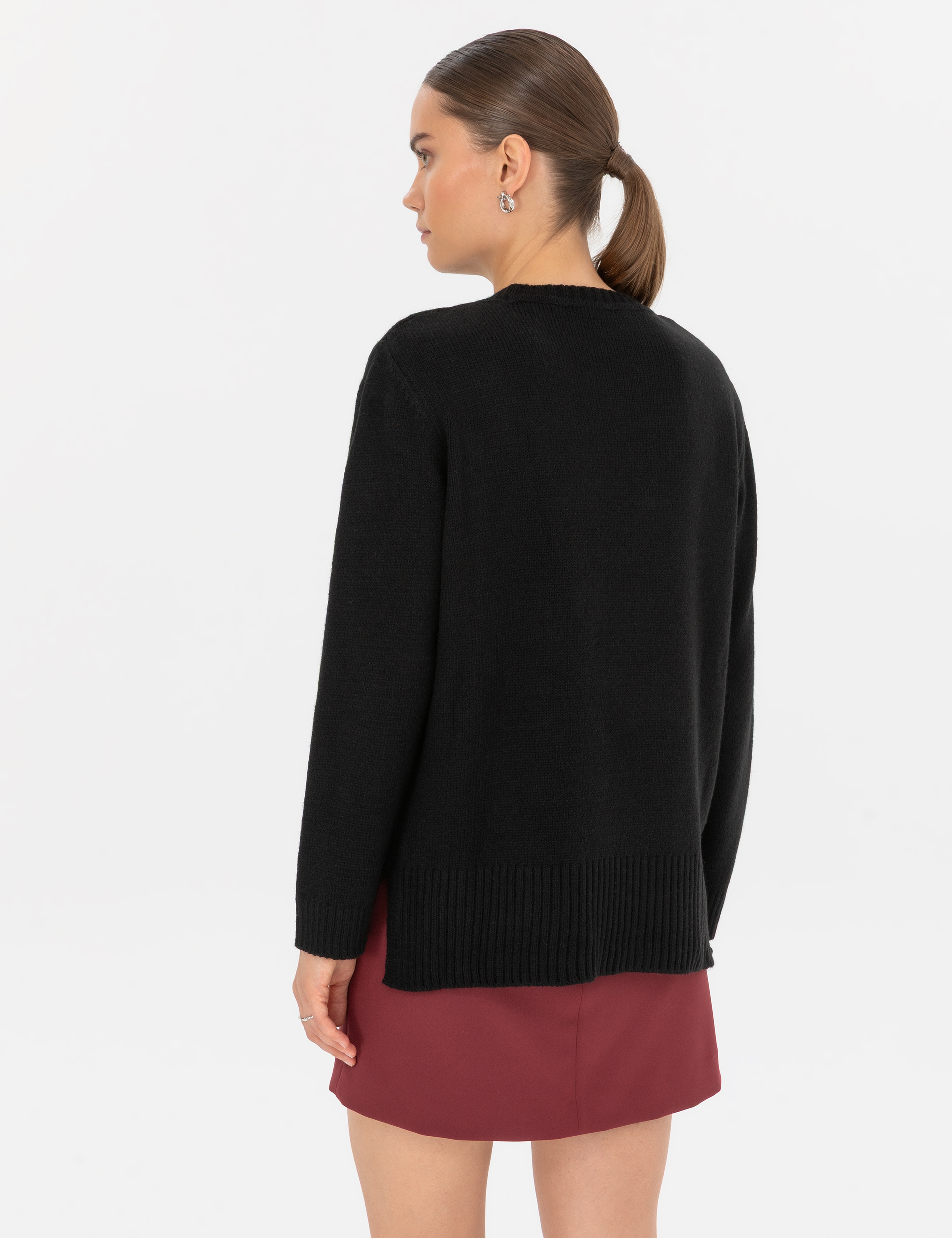 Siyah Comfort Fit Kazak - Image 5