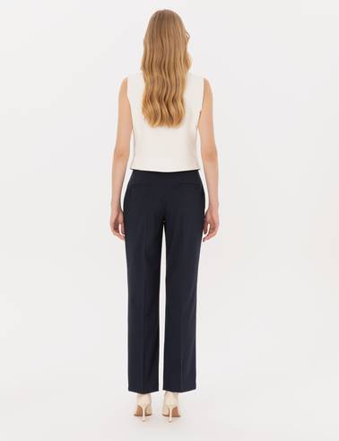 Lacivert Straight Fit Kumaş Pantolon