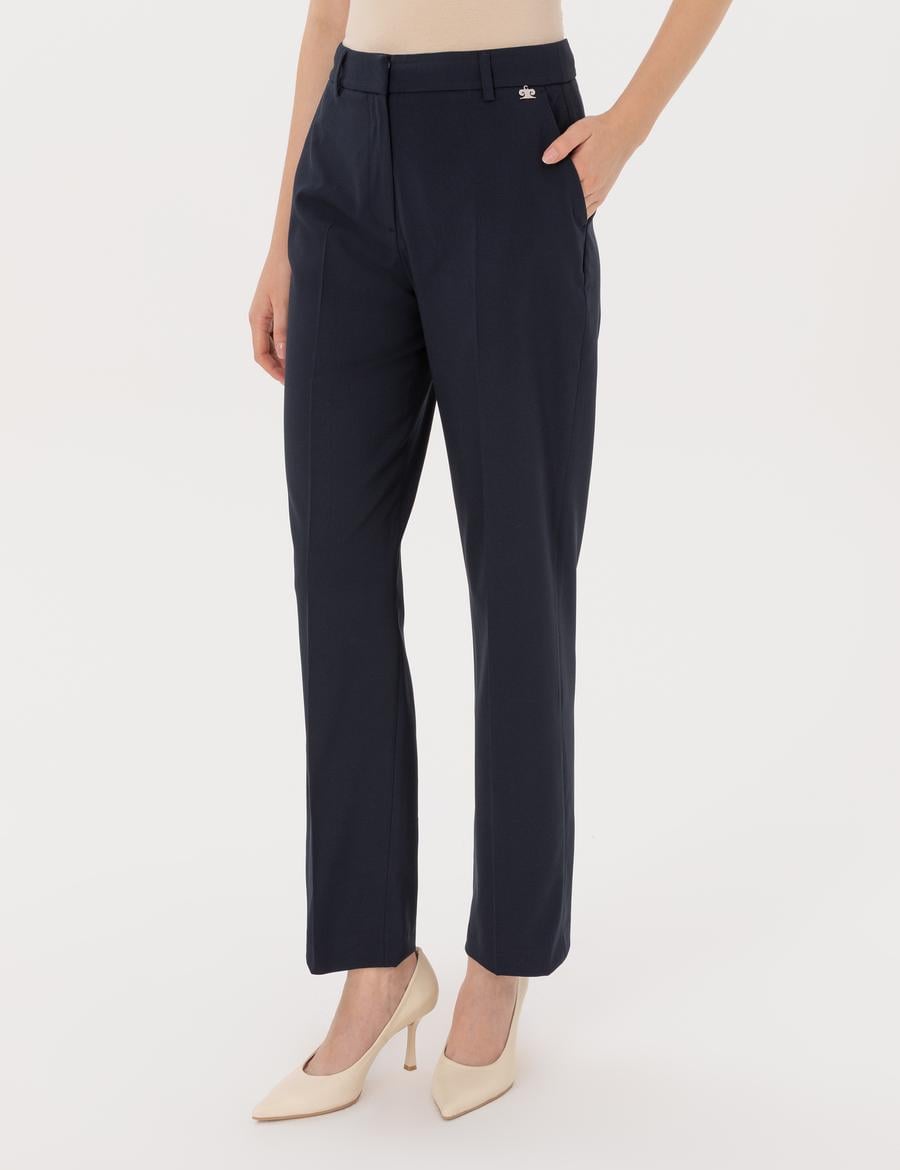 Lacivert Straight Fit Kumaş Pantolon