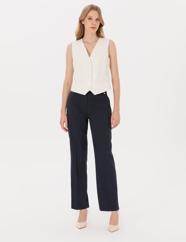 Lacivert Straight Fit Kumaş Pantolon