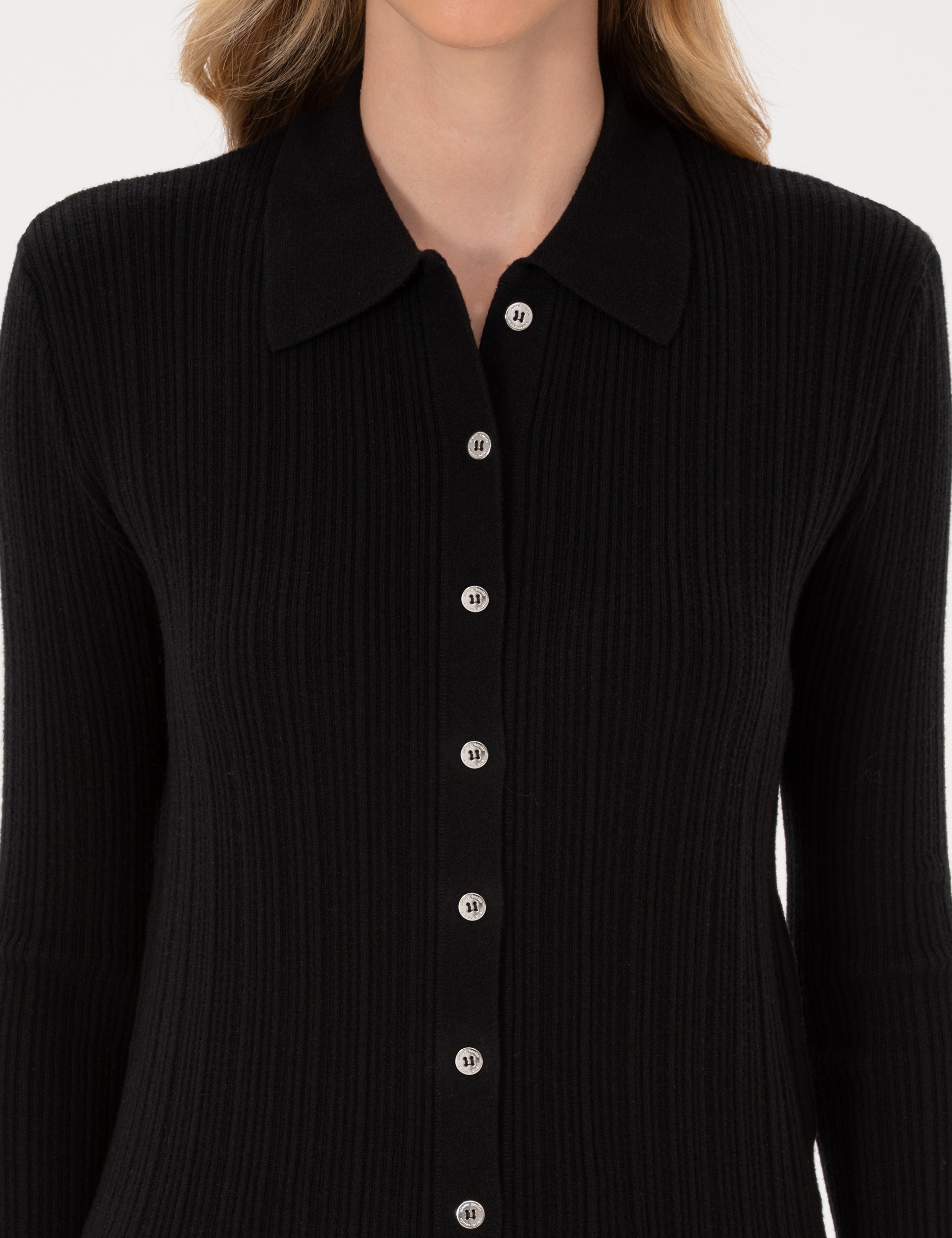 Siyah Slim Fit Triko Hırka