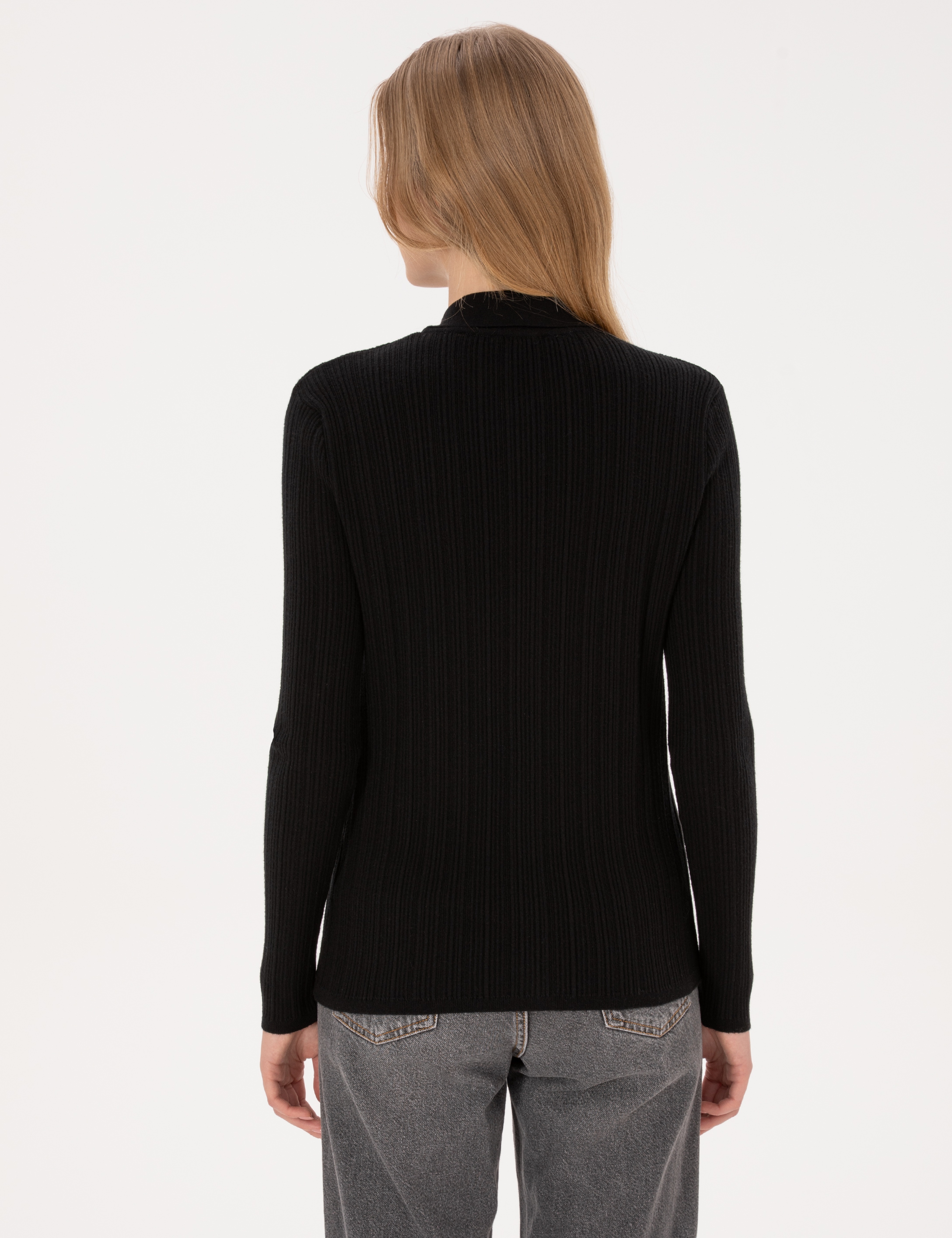 Siyah Slim Fit Triko Hırka
