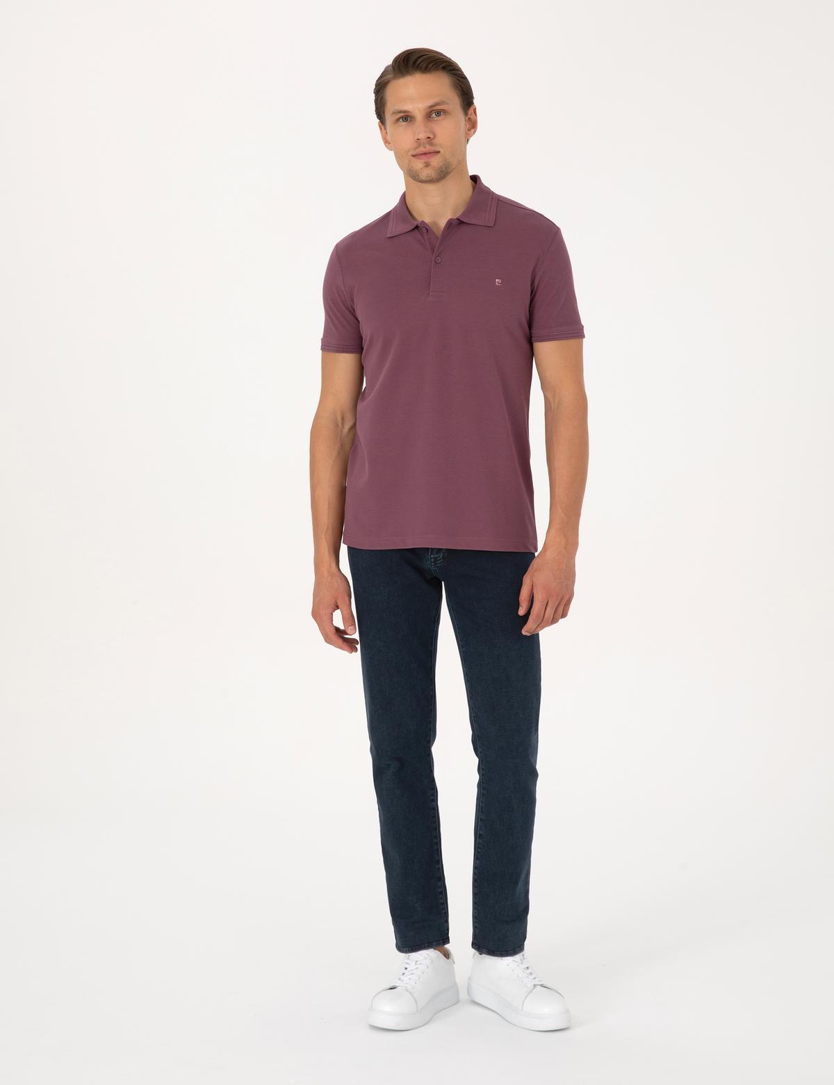 Mor Slim Fit Basic Tişört - 50325323113