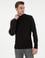 Siyah Slim Fit Yarım Balıkçı Triko Kazak