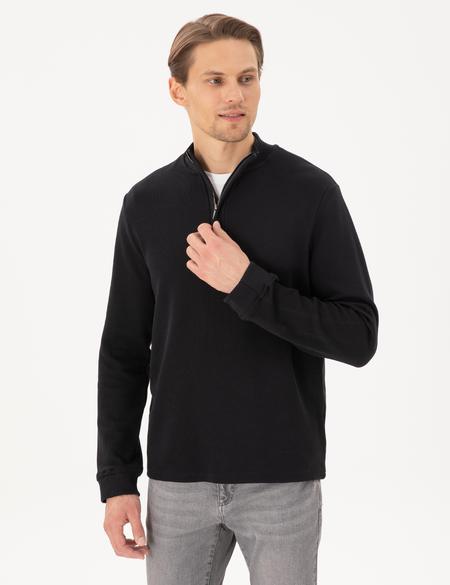 Siyah Regular Fit Sweatshirt - 50296505002