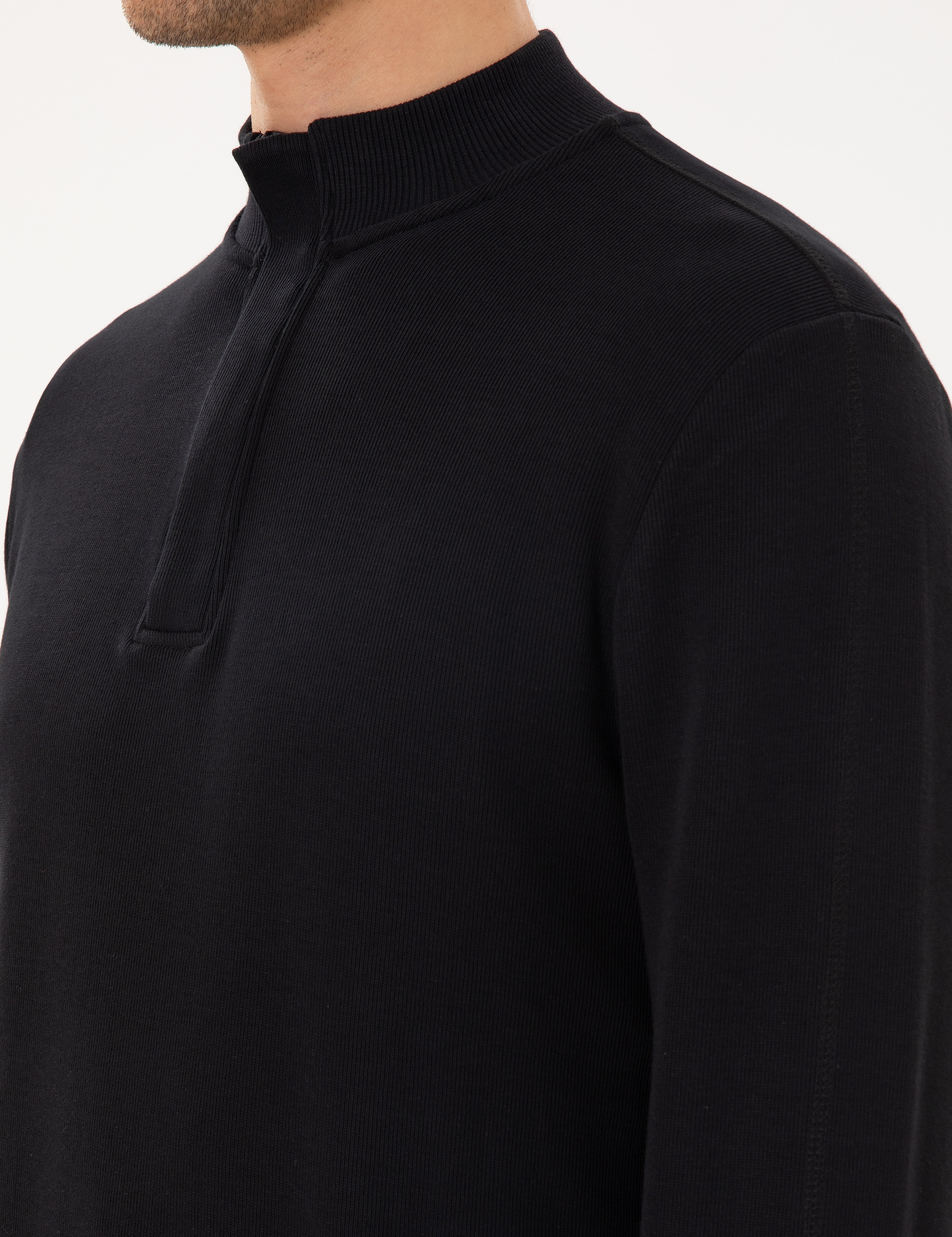 Siyah Regular Fit Sweatshirt - Image 7