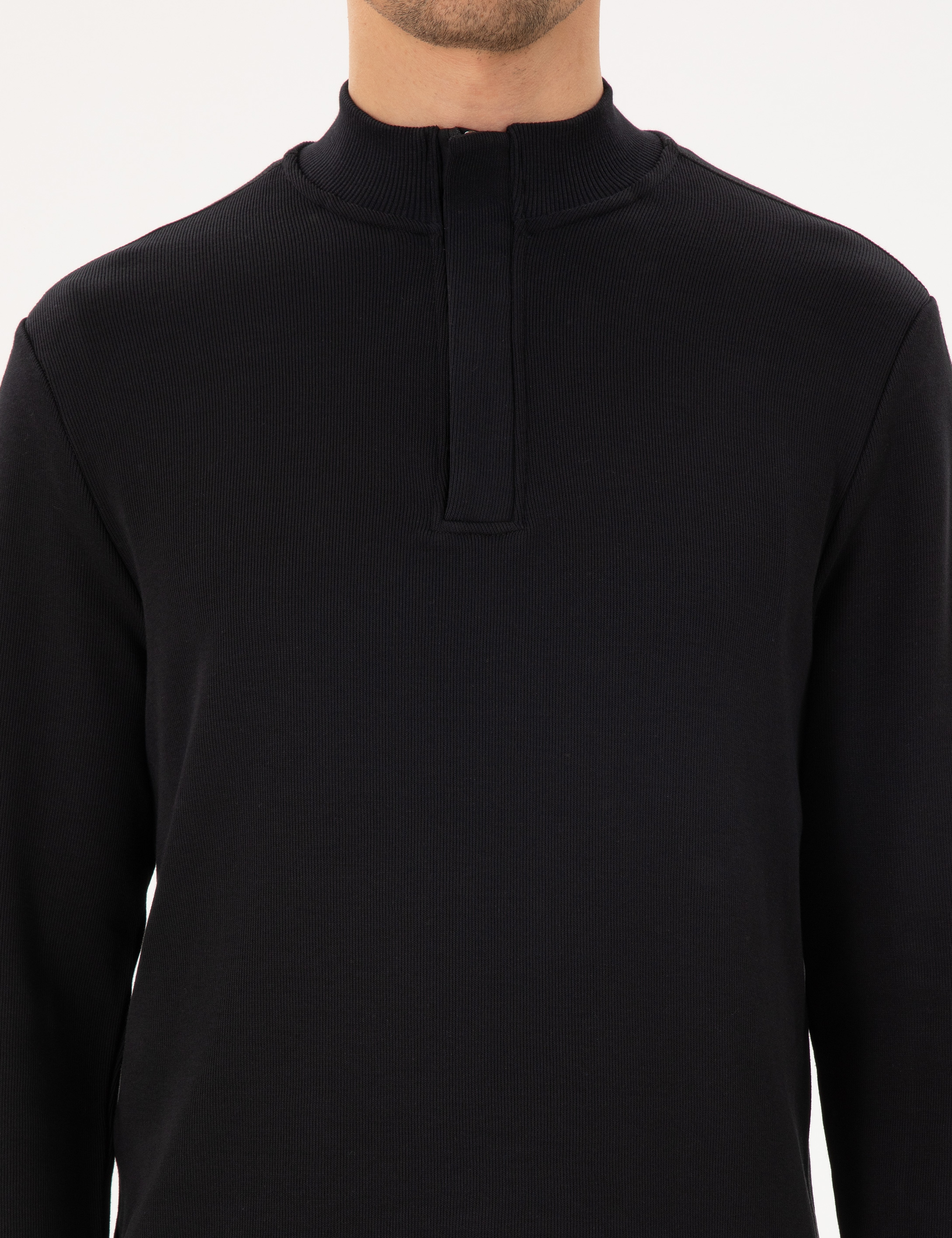 Siyah Regular Fit Sweatshirt - Image 6
