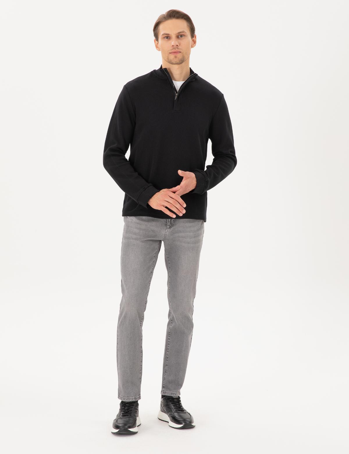 Siyah Regular Fit Sweatshirt - 50296505002