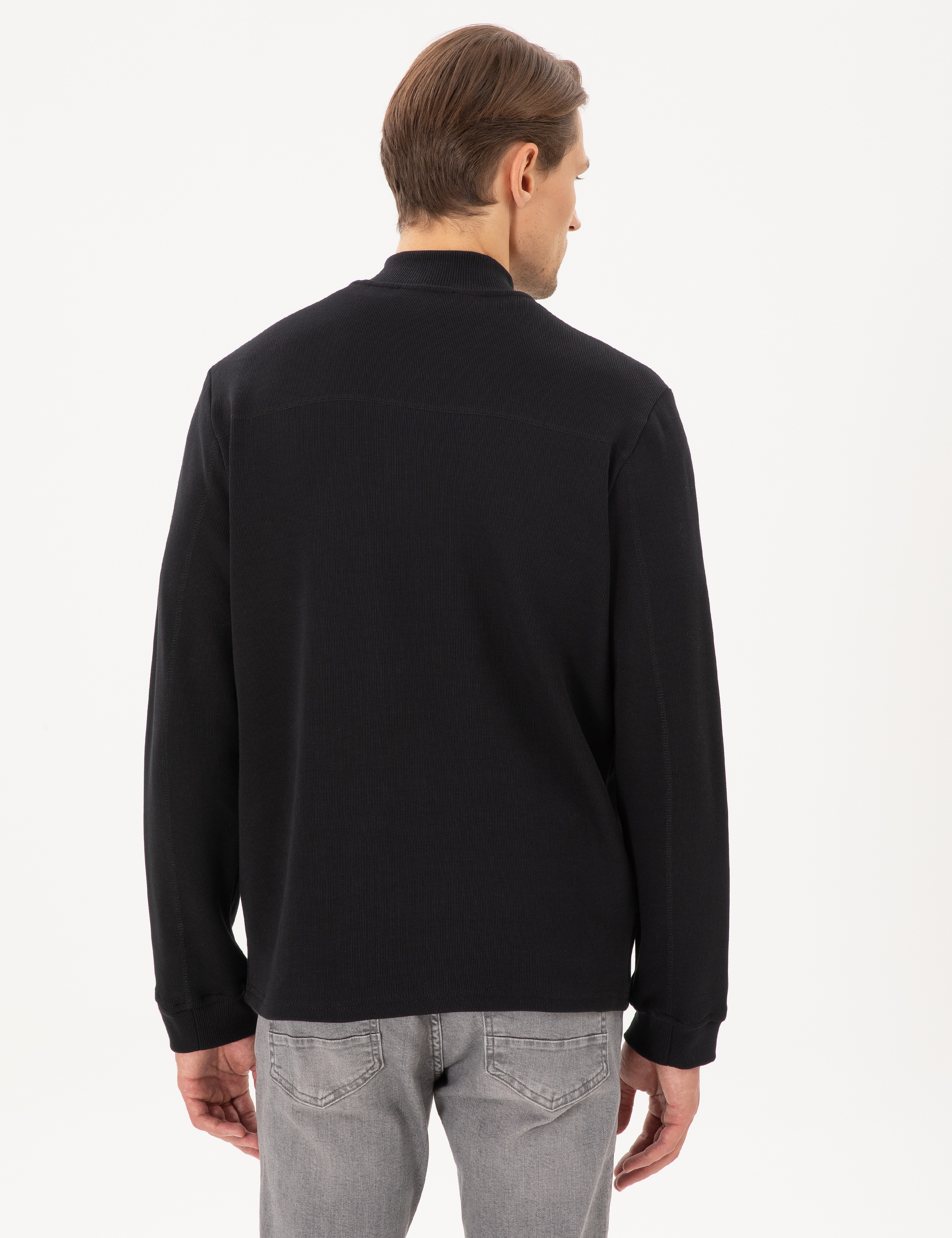 Siyah Regular Fit Sweatshirt - Image 5