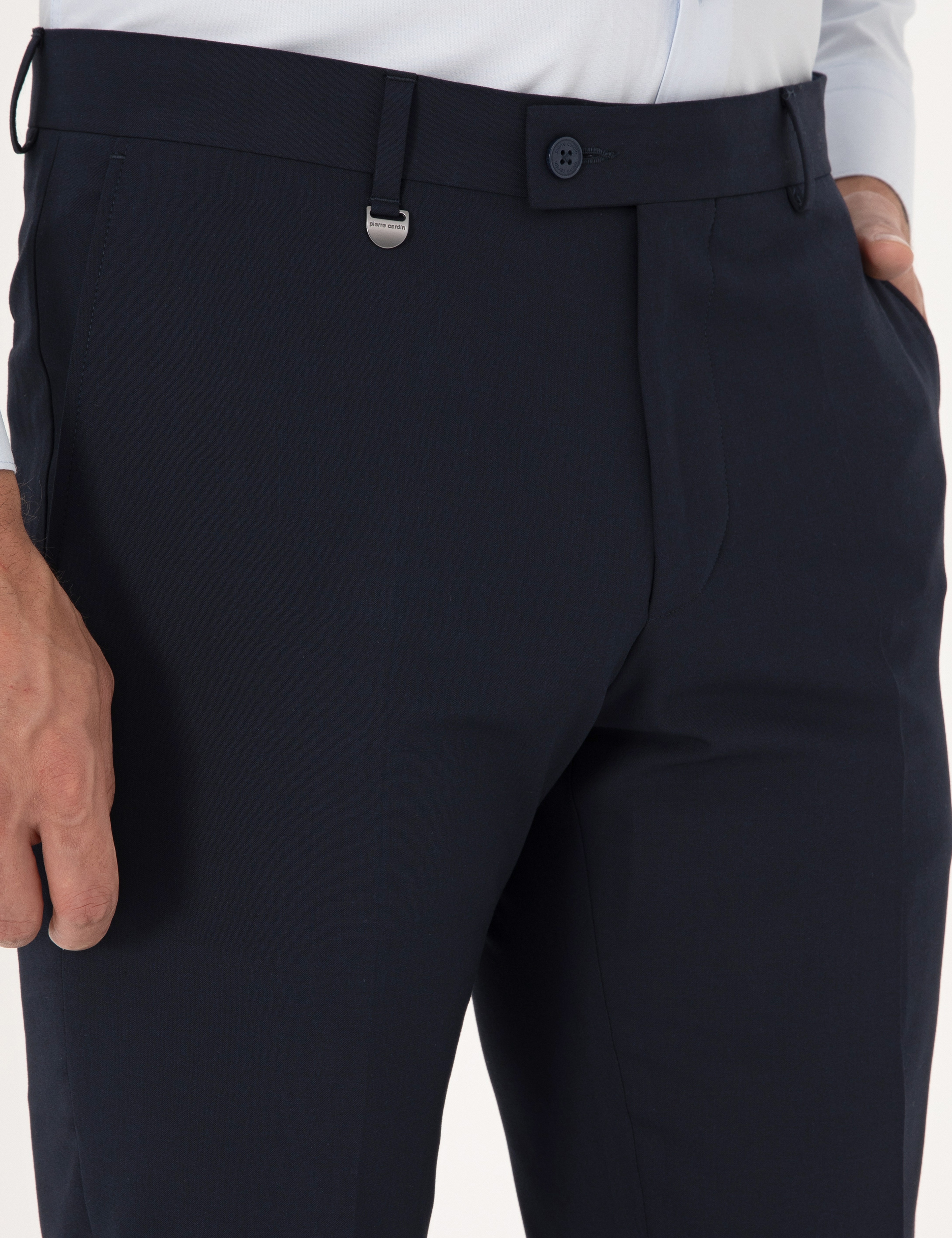 Lacivert Slim Fit Kumaş Pantolon - Image 5