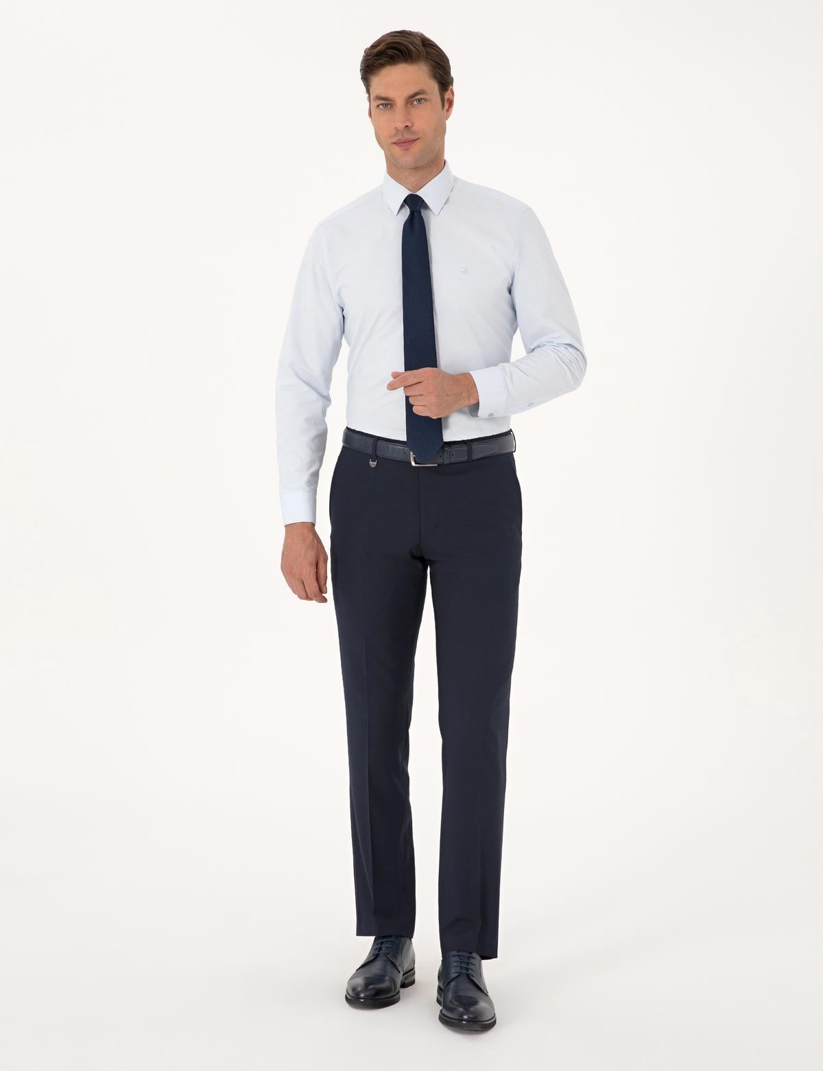 Lacivert Slim Fit Kumaş Pantolon