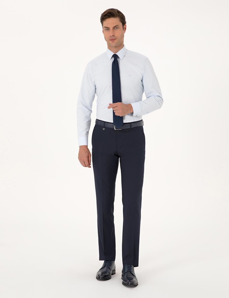 Lacivert Slim Fit Kumaş Pantolon