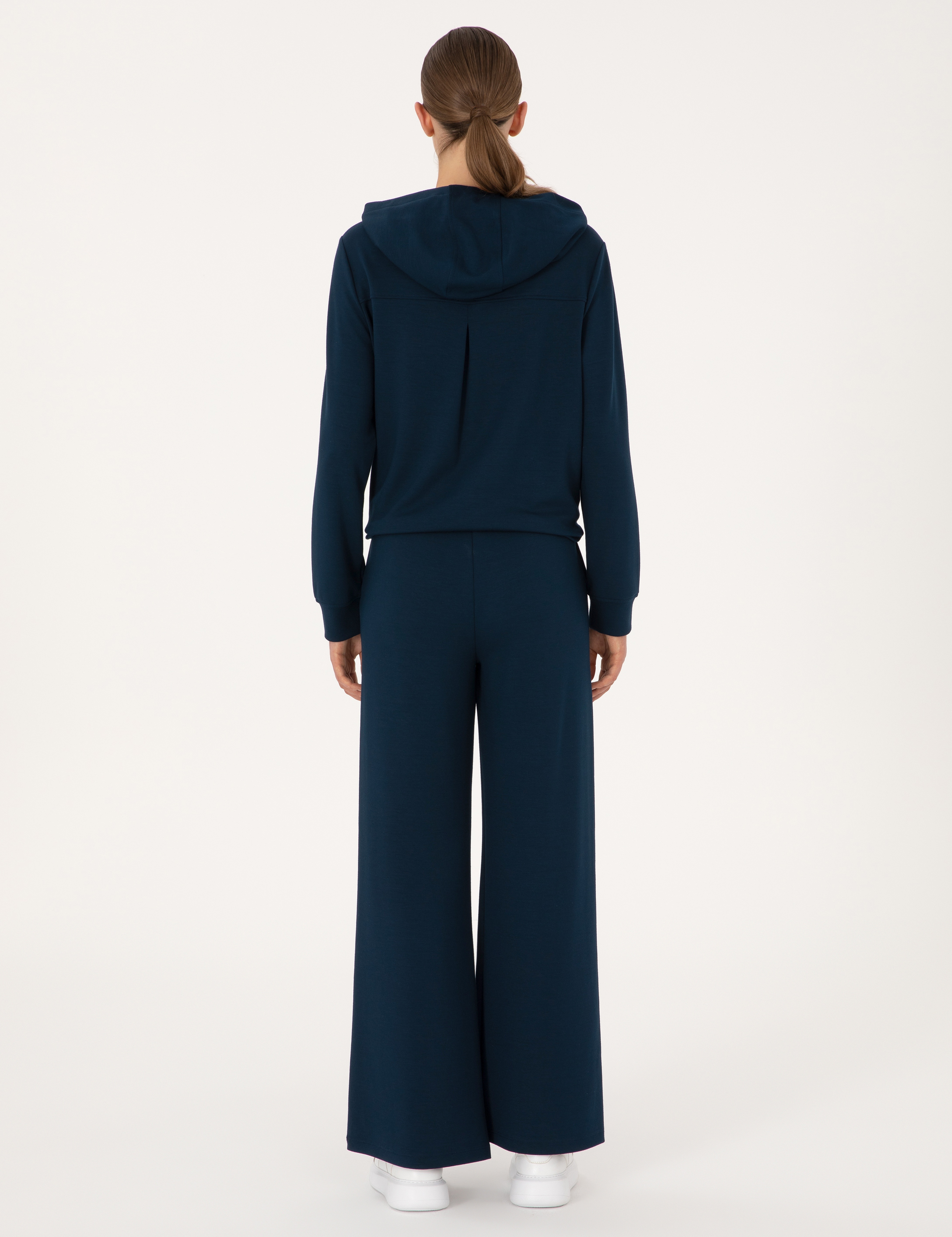 Lacivert Flare Fit Modal Karışımlı Eşofman Altı - Image 4