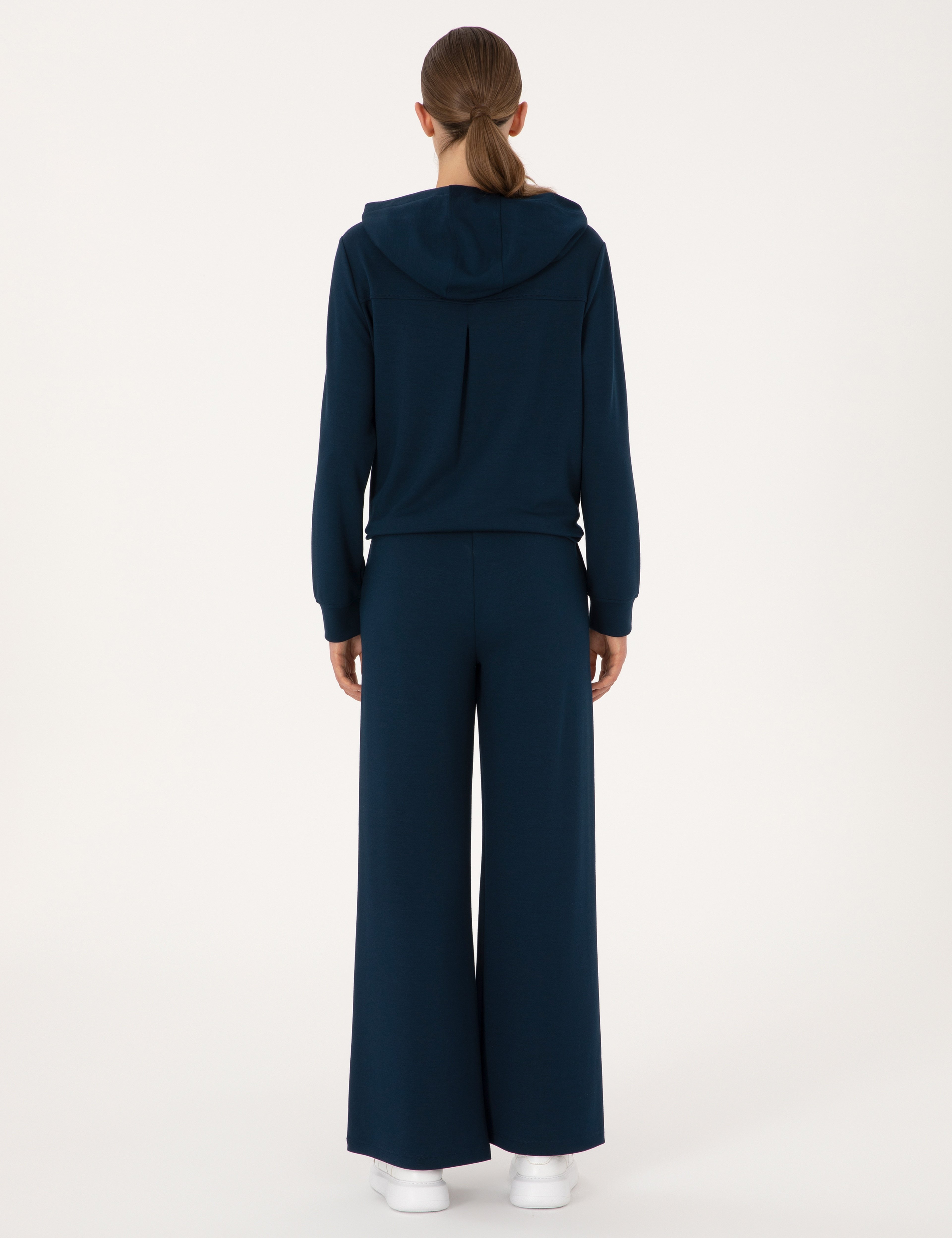 Lacivert Flare Fit Modal Karışımlı Eşofman Altı